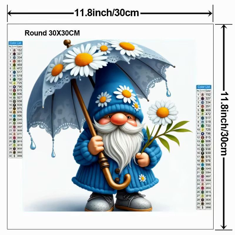 Potdemiel DIY Diamond Painting Set Floral Gänseblümchen und Zwerg in Multicolor, B/H: 20 x 20 cm - Bild 2