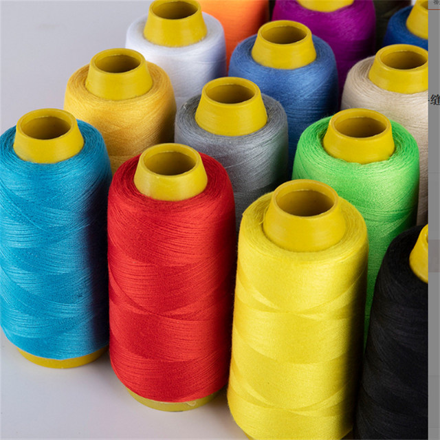 Starkes Polyester-Nähgarn 203 für Polster, Jeans und Denim, 3000 Yard, Gelb und Mehrfarbig - Bild 1