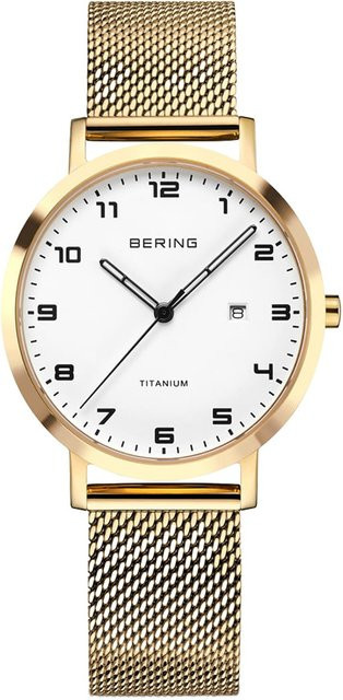 Bering Damenuhr, Quarz, Titan, 34 mm, Eckig, Weiß, 5 ATM - Bild 1