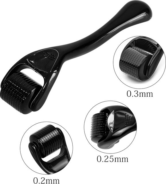 Raiuleko Derma Roller, 0,2/0,25/0,3 mm Titan, 540 Pins, Unisex - Bild 1
