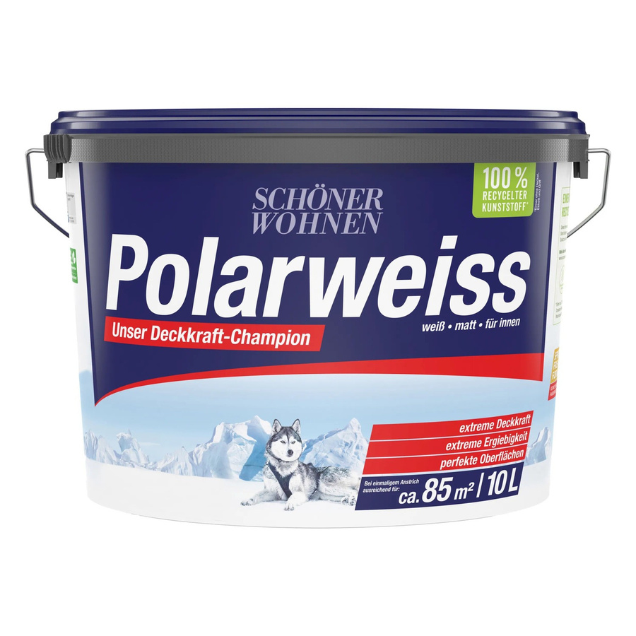 Schöner Wohnen Innen- und Wandfarbe Polarweiss Matt, Farbe: Weiss, 10 l - Bild 2