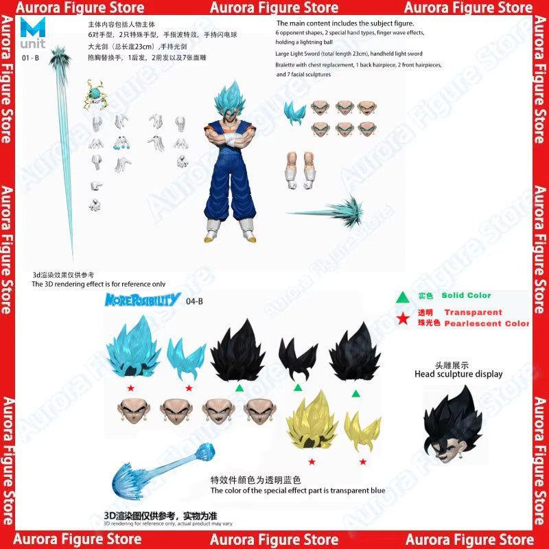 MP Studio Dragon Ball Z Vegetto 01A/01B Super Saiyan SSJ Vegetto 3.0 Actionfigur, 1/12, ab 14 Jahren - Bild 6