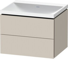 Duravit L-Cube Badezimmer-Möbelset in Beige mit 2 Schubladen, Wandmontage, B: 60 cm, T: 48 cm, H: 48 cm - Bild 1