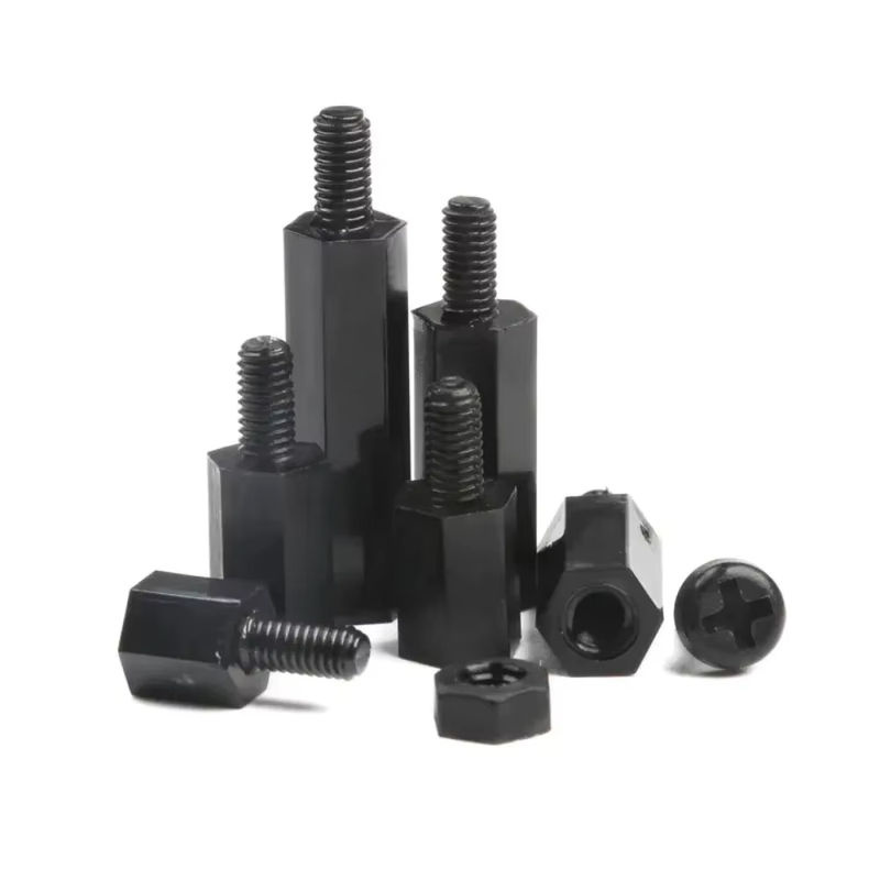 Skeyo 180er Set Sechskant-Nylon-Abstandshalter mit flachem Kopf in Schwarz und Weiß - Bild 3