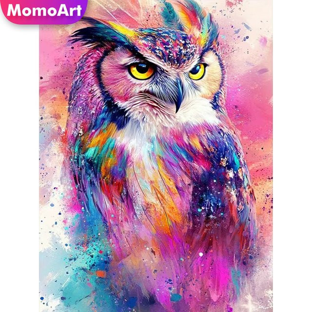 Momoart Diamant-Malerei Eule DIY Tier-Mosaik in Multicolour, Breite: 20 cm, Höhe: 30 cm - Bild 1