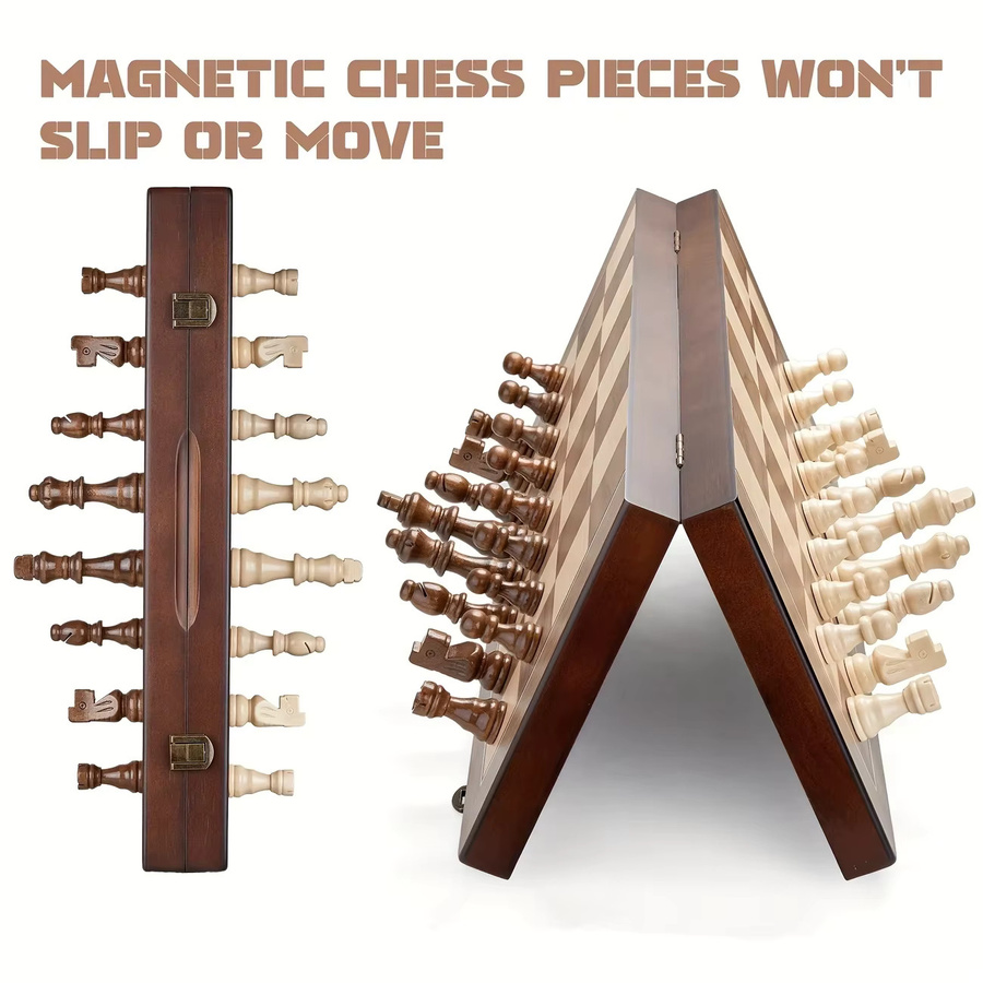 Yernea Magnetisches Schachspiel aus Holz, Strategiespiel - Bild 2