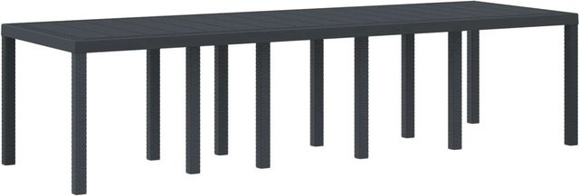 vidaXL Gartentisch aus Polyrattan in Anthrazit, erweiterbarer rechteckiger Esstisch für Garten und Terrasse, B/T/H: 300 x 100 x 73 cm - Bild 1
