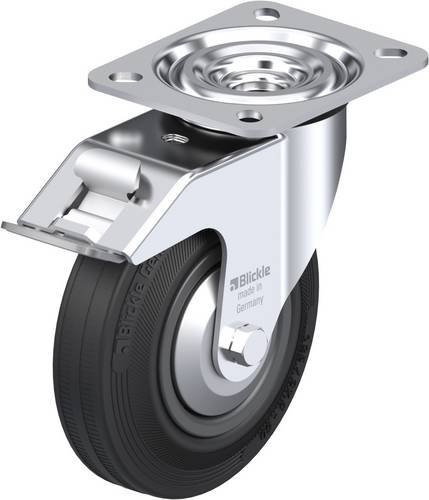 Blickle Lenkrolle L-VPP 125G-FI-FA mit Feststeller in Silber und Schwarz, Rad-Durchmesser: 12,5 cm, Tragfähigkeit: 100 kg - Bild 1