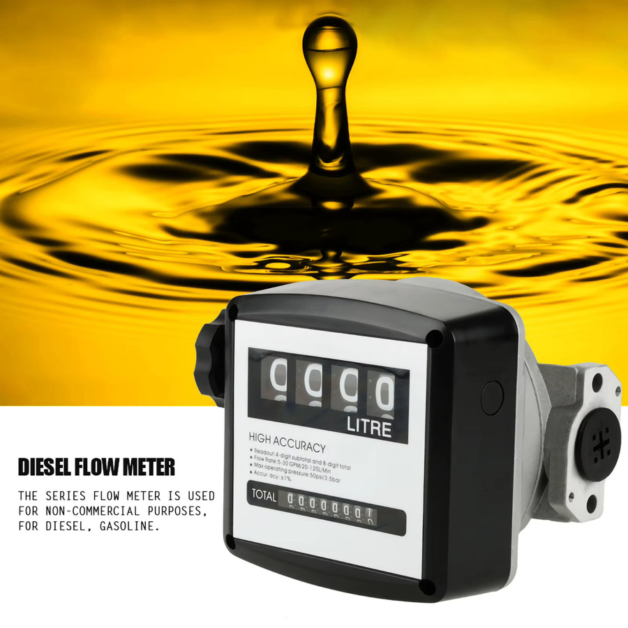 Aramox Digitaler Durchflussmesser für Diesel, Gas und Heizöl mit 1 Zoll Anschluss und 1 % Genauigkeit - Bild 2