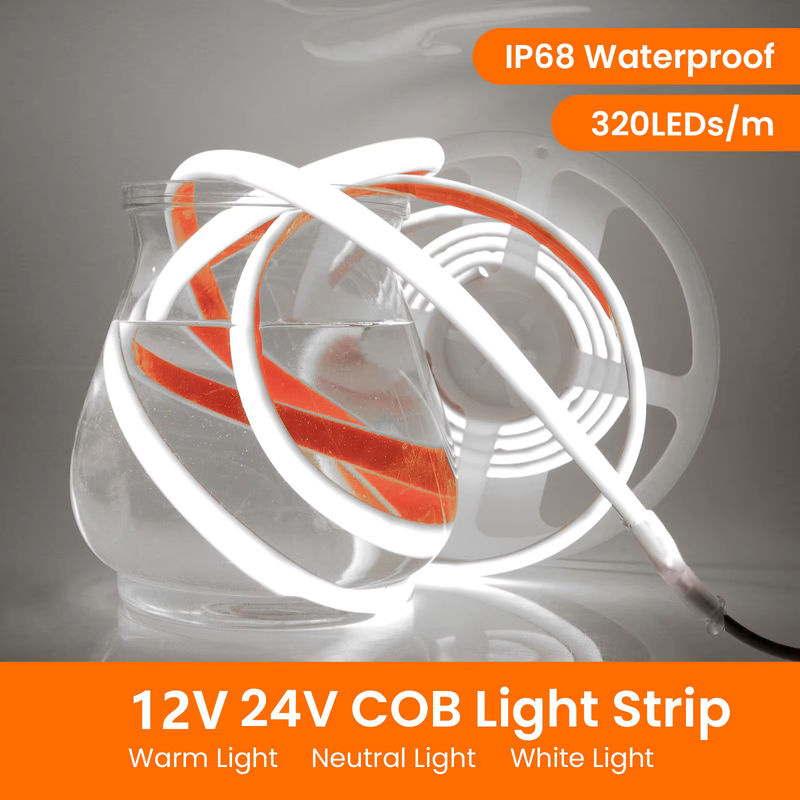 XUNATA COB-LED-Streifen IP68 wasserdicht, flexibles Neonlicht-Band aus Silikon, RGB in Weiß, Rot, Grün, Blau und Gelb - Bild 4