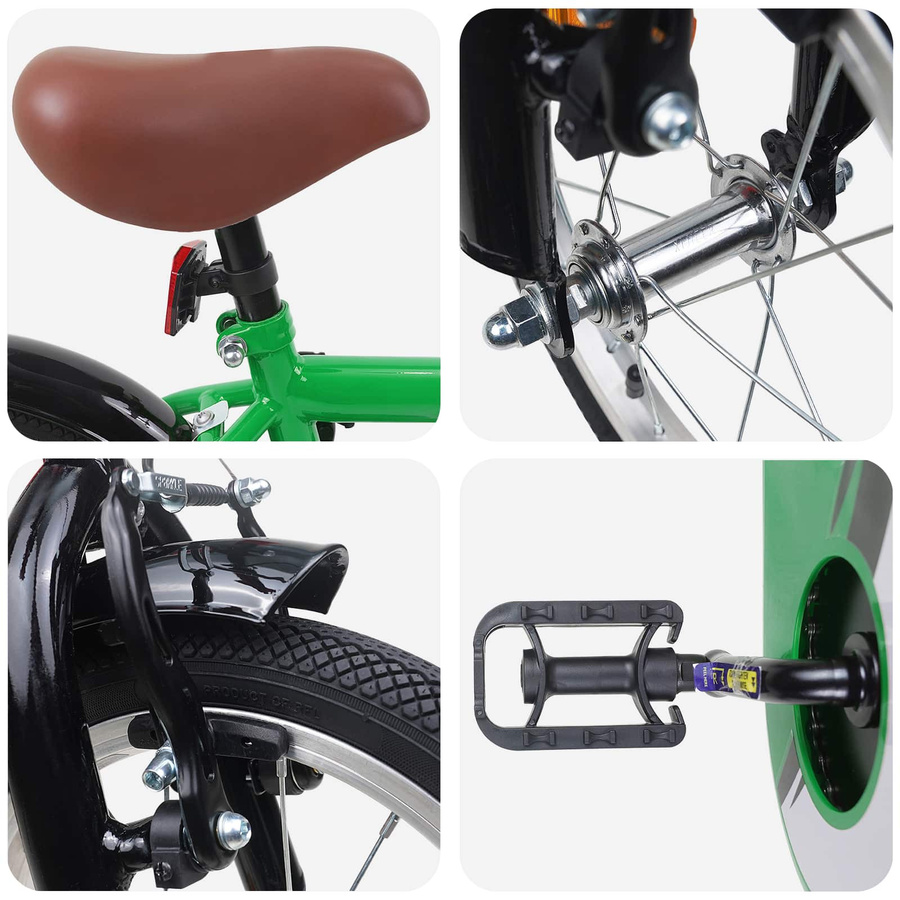 VD Home Furnishing Kinderfahrrad 16 Zoll Grün für Alter 4-6 - Bild 3