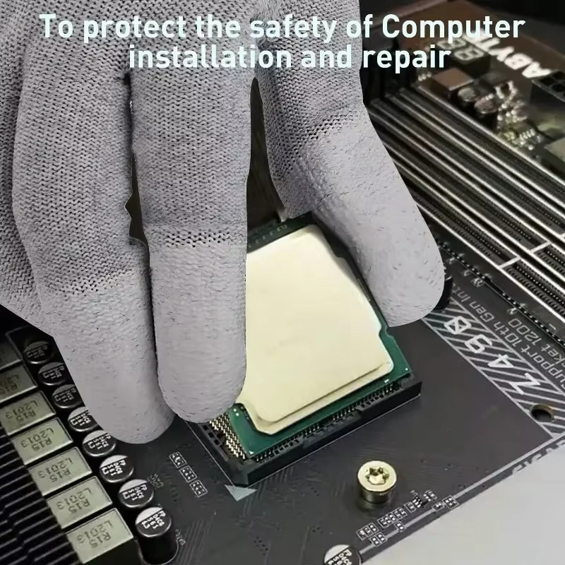 Hilo ESD-Sicherheitsarbeitshandschuhe mit beschichteten Fingerspitzen für die Elektronikwartung, 10 Paar - Bild 5