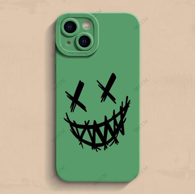Stoßfeste Handyhülle mit Grinsendem Teufel Design für iPhone Modelle in Blau von Yiran Bag - Bild 1
