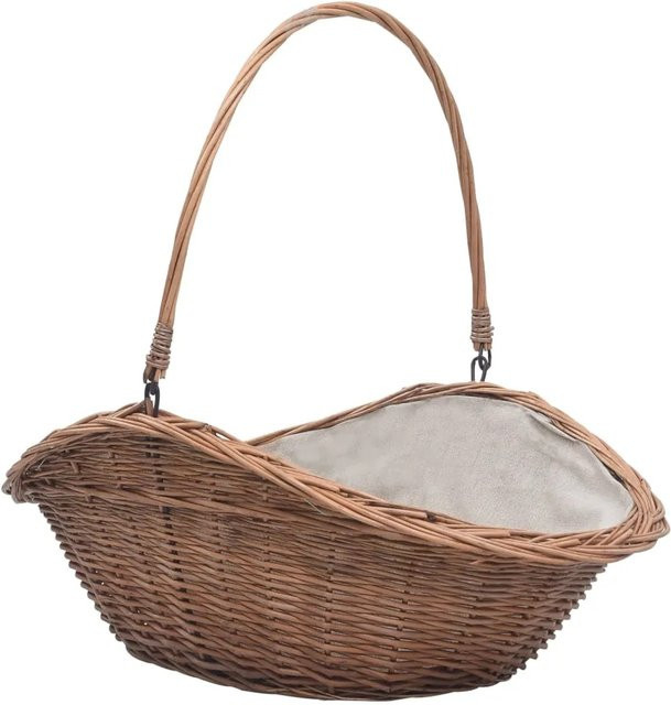 vidaXL Holzkorb aus Rattan in Braun mit Tragegriffen, B/T/H: 60 x 44 x 55 cm - Bild 1