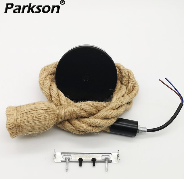 PARKSON Pendelleuchte im Industrial Design aus Rattan und Metall, Farbe Schwarz, E27 Fassung - Bild 1
