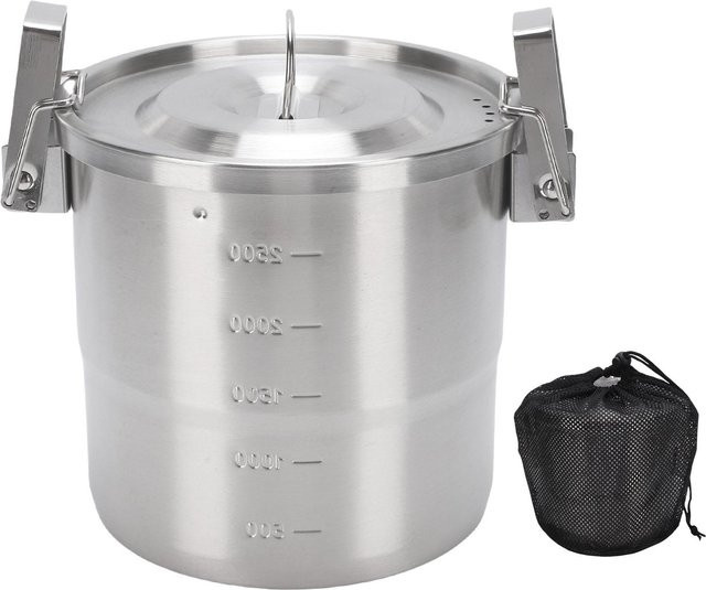 Campingtopf aus Edelstahl von DIYelecs, silber, 3 l - Bild 1