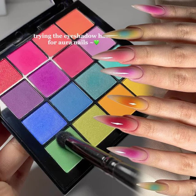 MingLee Nail Art Rubbing Powder Palette, 16 Farben, Matt - Bild 1