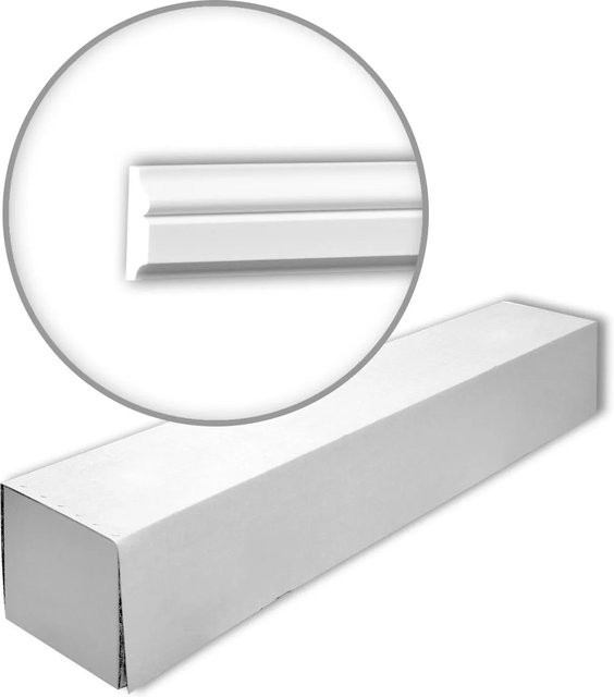 PROFHOME Wand- und Friesleisten Set aus Polyurethan, 21 Zierleisten in Weiß, Gesamtlänge: 42 m, Höhe: 3,2 cm, Breite: 1,0 cm - Bild 1