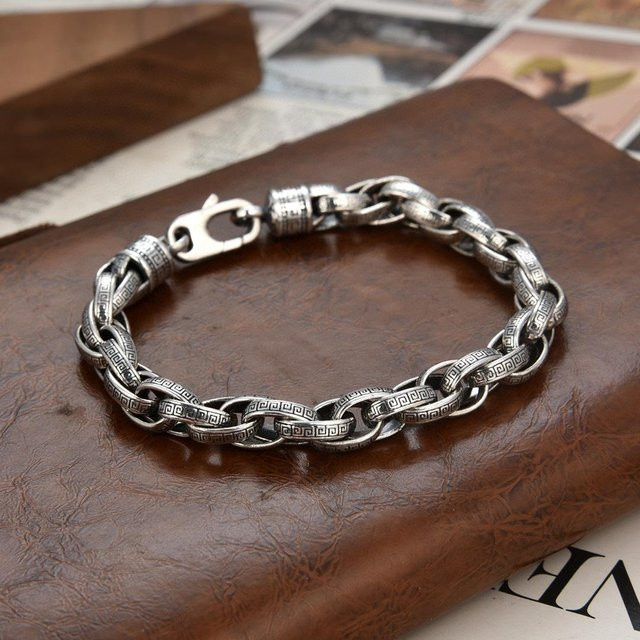 Wucifang Jewelry Armband, 925 Silber, Schwarz, Unisex, 20cm - Bild 1