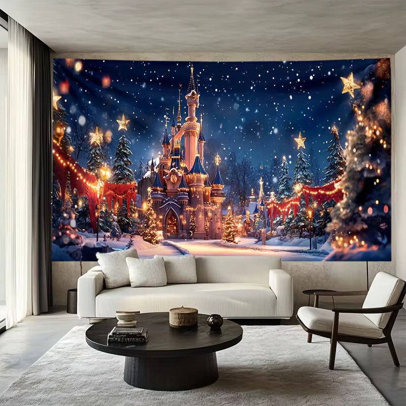 VIKAMA Wandteppich Weihnachten mit Weihnachtsmann und Weihnachtsbaum zur Dekoration für Wohnzimmer und Schlafzimmer - Bild 2