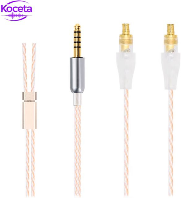 Koceta OFC versilbertes A2DC-Headset-Kabel in Silber mit 3,5 mm Jack für Audio Technica MSR7B SR9 ES750 ES950 ES770H - Bild 1