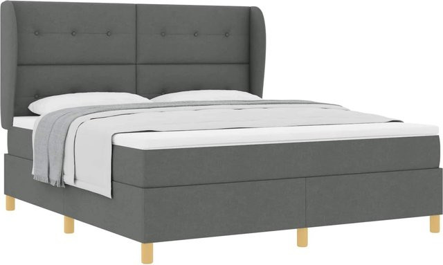 vidaXL Boxspringbett mit Matratze und Schubladen in Grau, B/T/H: 180 x 200 x 34 cm - Bild 1