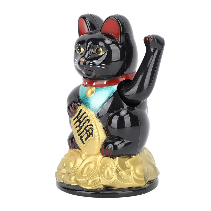 Tooarts Glückskatze-Ornament in Schwarz, batteriebetrieben, Höhe: 11,4 cm - Bild 2