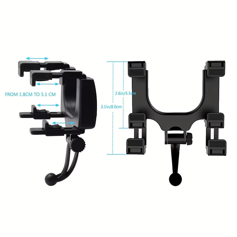 Lcars Auto-Handyhalterung für den Rückspiegel, drehbar und verstellbarer Navigationsclip in Schwarz oder Blau - Bild 2
