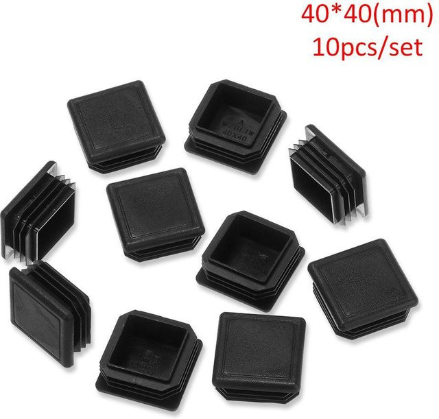 SHyingyou Stuhlbeinkappen aus Kunststoff in Schwarz als Anti-Rutsch-Schutzkappen für Möbelfüße mit einer Größe von 40 x 40 mm - Bild 1