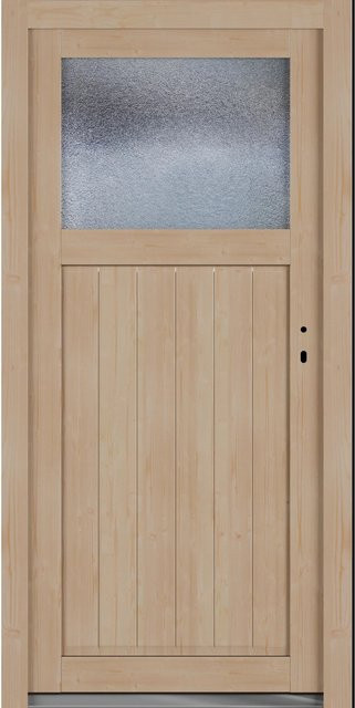 Roro Nebeneingangstür OHE 1002 Fichte mit Glaseinsatz, Farbe Beige/Braun, B: 98 cm, H: 198 cm, DIN Rechts - Bild 1