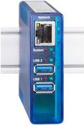 W&T USB-Server Gigabit 53663 2.0 industrietauglich mit integriertem USB-Gerät via TCP/IP-Ethernet in Blau - Bild 1