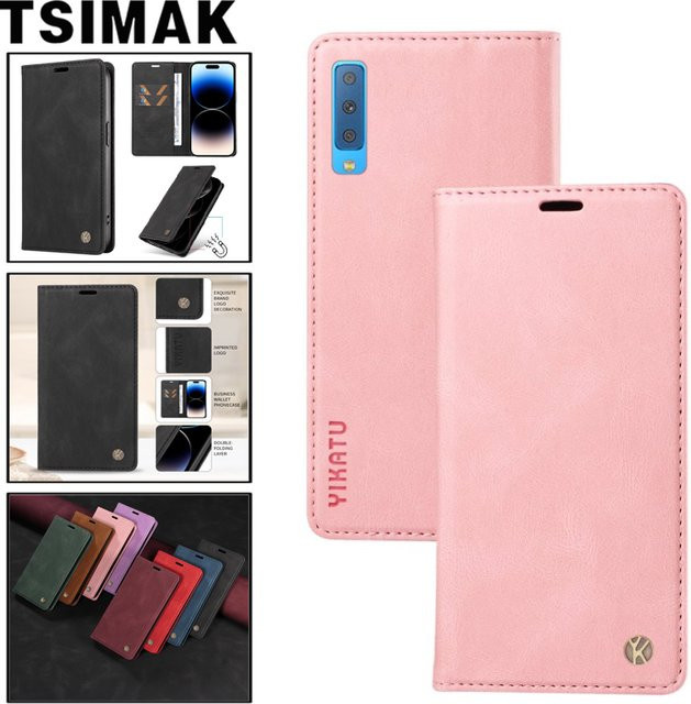 Samsung Flip Wallet Cover aus Leder in Schwarz für verschiedene Galaxy Modelle - Bild 1