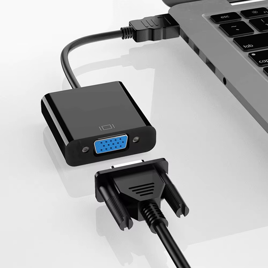 ZOUGOUGO 3er-Set HDMI auf VGA Adapter in Schwarz für Full HD 1080P zur Verbindung von PC oder Laptop mit Monitor - Bild 4