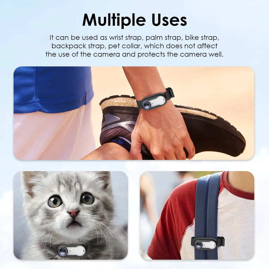 Silikon Handgelenk-Armband mit Halterung für Kamera oder Fahrrad, Farbe: Grau - Bild 3