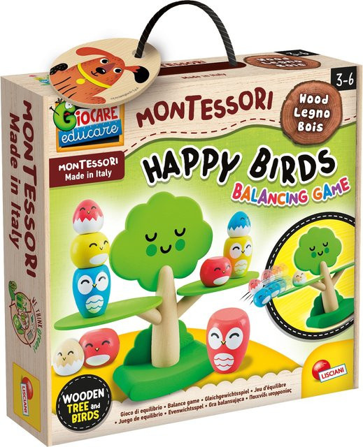 Lisciani Montessori Happy Birds, Geschicklichkeitsspiel, Gleichgewichtsspiel - Bild 1