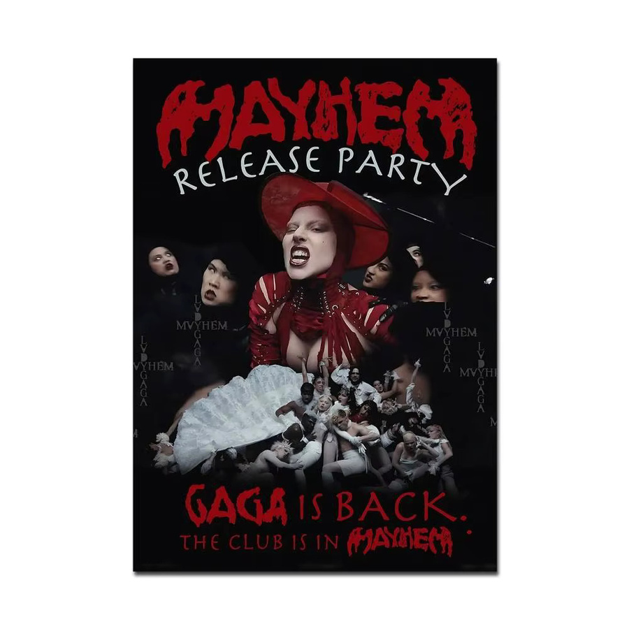 Vintage Wandkunst Lady Gaga Mayhem Poster von Potdemiel als ästhetische Wandmalerei für dein Zuhause oder Café ohne Rahmen - Bild 7