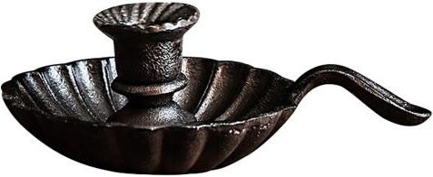 DU HOM Kerzenhalter im Vintage-Stil aus Metall, Schwarz, Rund - Bild 1