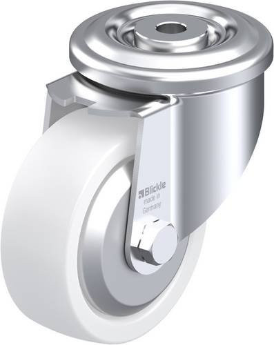 Blickle LKR-SPO 100G-FA Lenkrolle in Weiß mit Stahlgehäuse, Rad-Durchmesser: 100 mm, Tragfähigkeit (max.): 350 kg - Bild 1