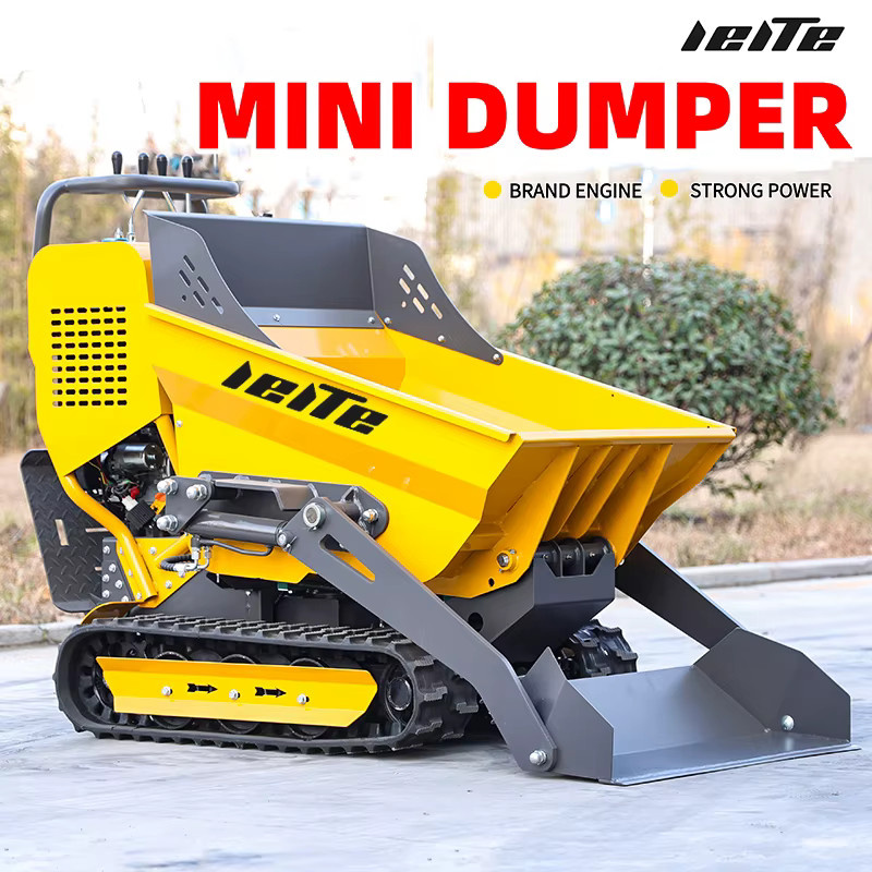 LEITE Mini-Dumper Raupendumper mit Hydraulik-Selbstladefunktion in Gelb (800kg/500kg) - Bild 2