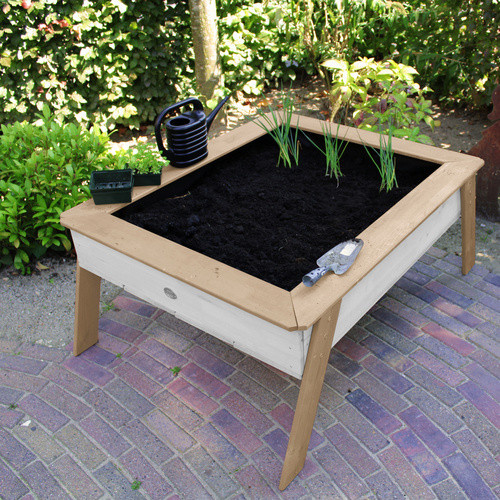 AXI Sandtisch Linda mit Hochbeet aus Hemlockholz in Braun und Weiß, B/T/H: 93,5 x 110 x 50 cm - Bild 2