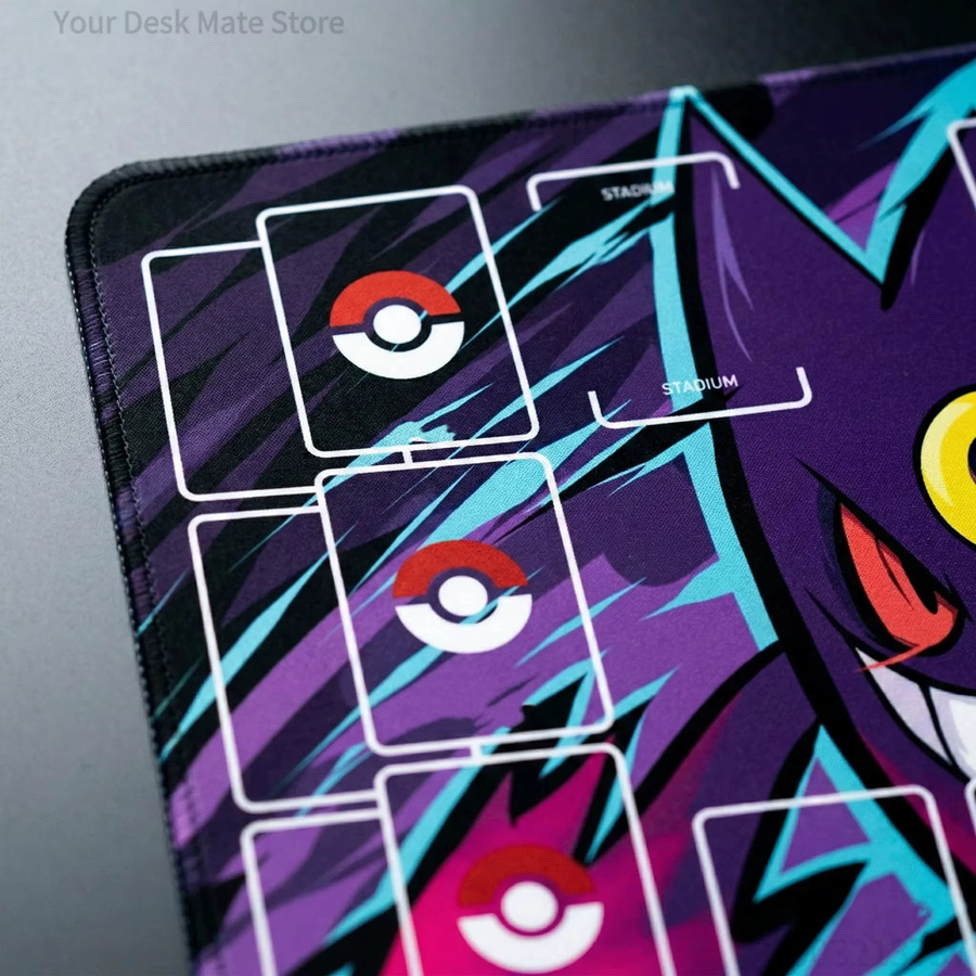 Potdemiel Pokemon Gengar Anime Gaming-Mauspad in Purple, rutschfeste und schmutzabweisende Schreibtischunterlage für TCG - Bild 3