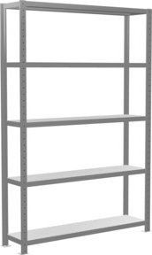 Schulte Grundregal Steckregal MULTIplus250, verzinkt, Farbe: silber/grau, B/T/H: 200 x 130 x 30 cm, 5 Fachböden höhenverstellbar - Bild 1