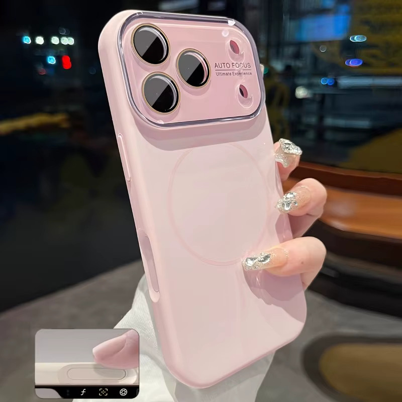 Jinitaimeik MagSafe Flüssigsilikon Schutzhülle für iPhone 17 16 15 Pro Max mit großem Fenster, magnetisch und robust, in Blau oder Pink - Bild 3