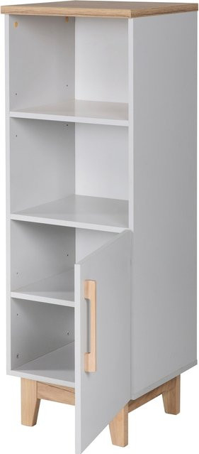 Roba Standregal Caro aus Holz in Lichtgrau und Goldeiche, H x B x T: 128 x 45 x 42 cm - Bild 1