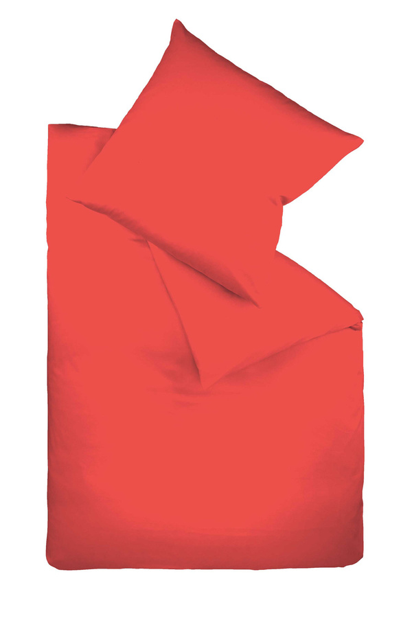 Fleuresse Bettwäsche aus Mako-Satin in Rot mit Reißverschluss, B/H: 155 x 220 cm - Bild 1