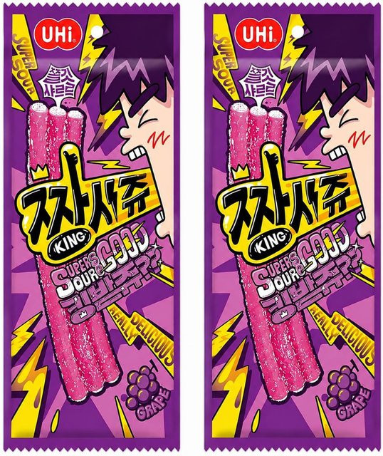 YEM Weintraube saure Streifen Gummibärchen 2 x 150 g - Bild 1