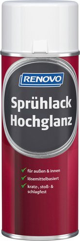 RENOVO Sprühlack für Holz und Kunststoff, farblos transparent, hochglänzend, wetterfest und schnelltrocknend, 400 ml - Bild 1