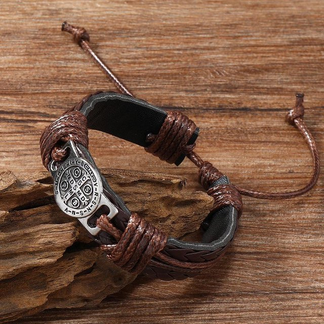 Lederarmband, Vintage, Schwarz, Herren - Bild 1