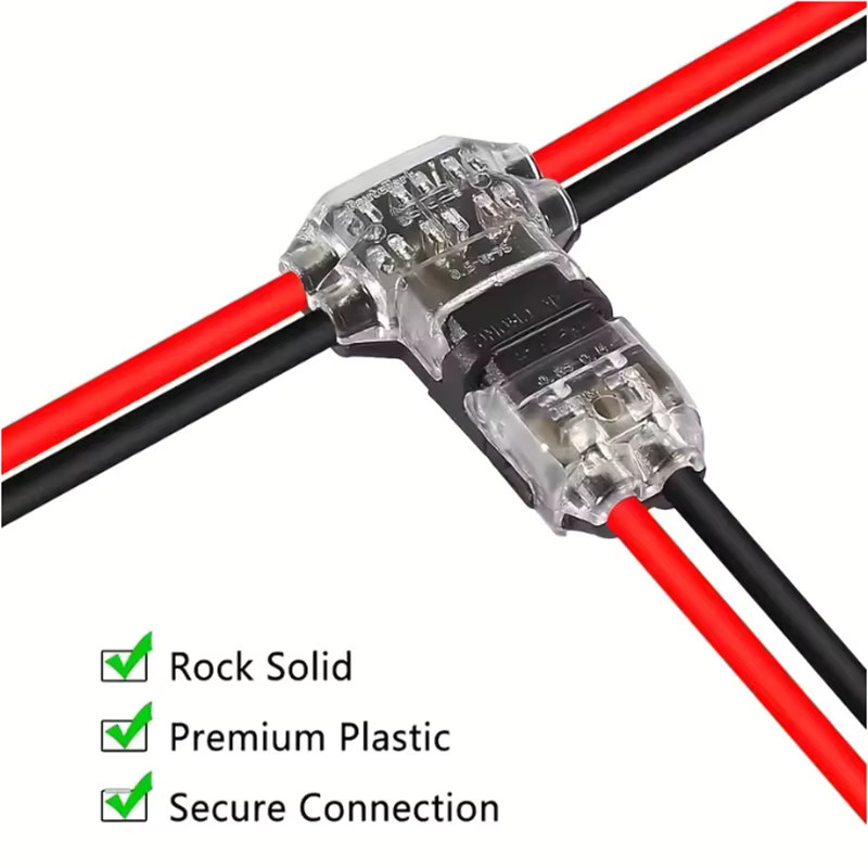 AOKIN Schnellterminal Anschlüsse T2 Stecker Transparent für Kabel und Draht ohne Löten oder Schälen - Bild 3