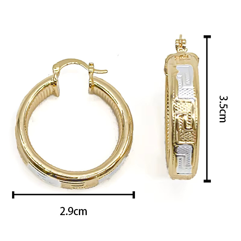 HIPUNK Creolen, Messing, Gold, Damen, Vintage - Bild 2